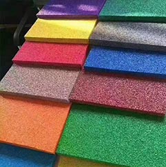  The coloring of rubber flooring